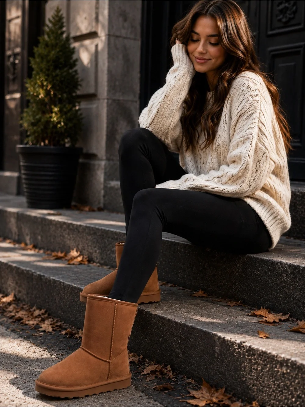 BearPaw Chestnut Tall Shearling-Lined Suede Boots